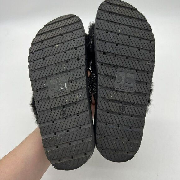 Joes Jeans Faux Fur Platform Slides Sandals Womens Black Studs Size 9 - Picture 4 of 6